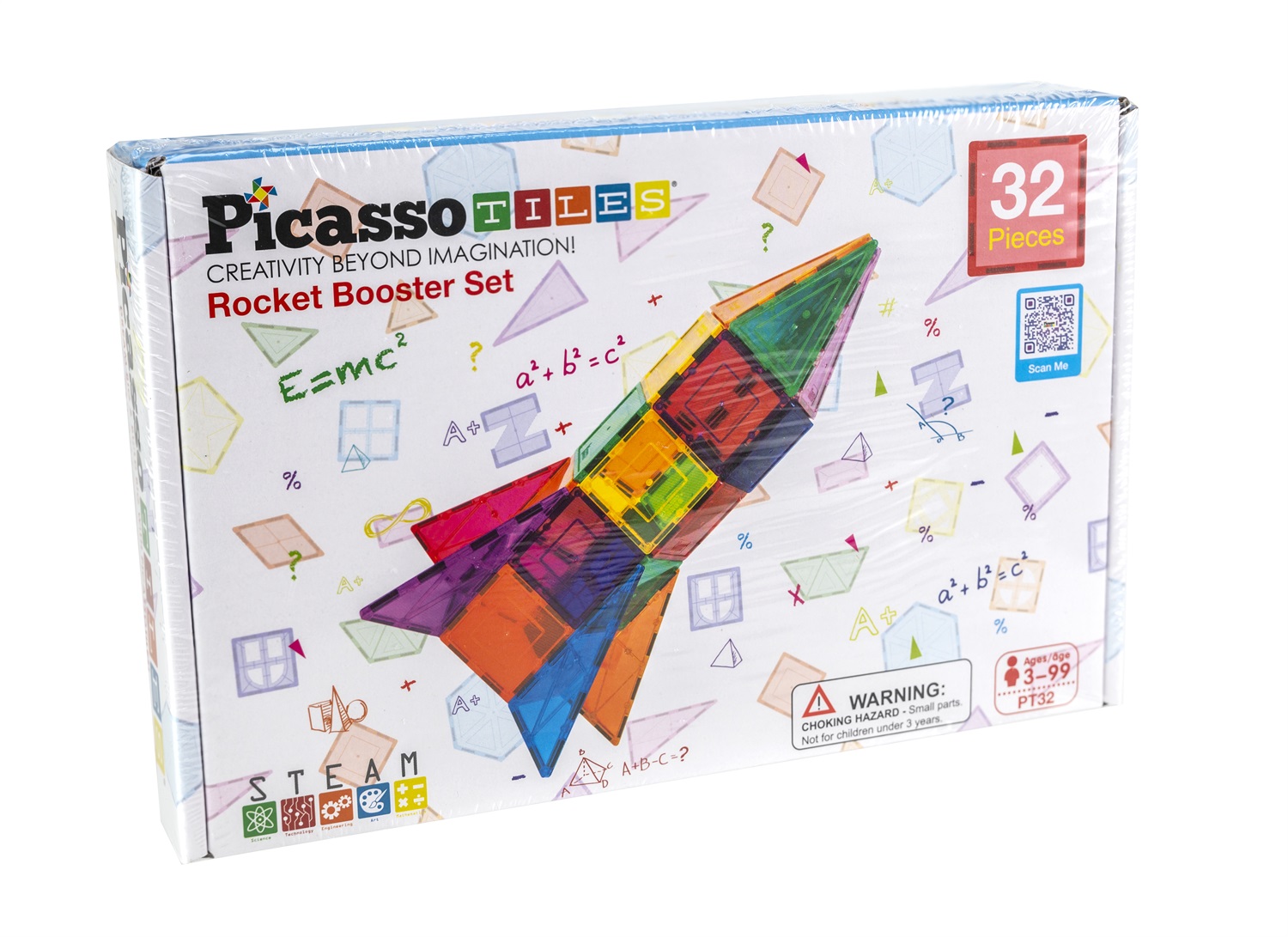 PicassoTiles Set di Blocchi Magnetici da 32 Pezzi - Tema Razzo per Costruzione Creativa e Sviluppo STEM