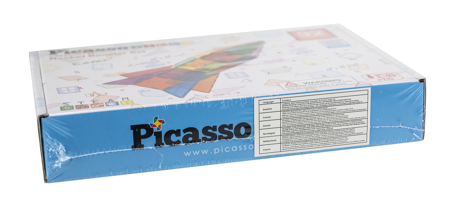 PicassoTiles Set di Blocchi Magnetici da 32 Pezzi - Tema Razzo per Costruzione Creativa e Sviluppo STEM