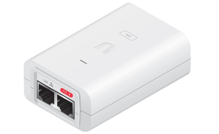 Ubiquiti POE-24-12W-WH Adattatore PoE e Iniettore 24V 12W - Compatibile con Dispositivi PoE