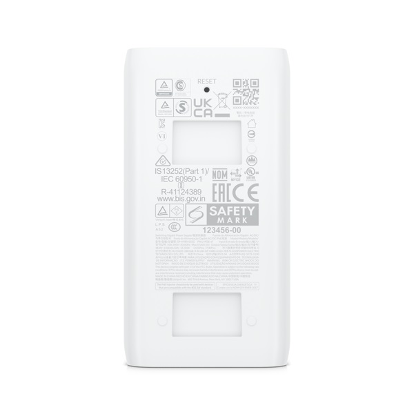 Ubiquiti U-POE-AF Adattatore PoE e Iniettore Gigabit Ethernet 48V, 1000 Mbit/s, fino a 15W, Certificato CE, FCC, IC, UL