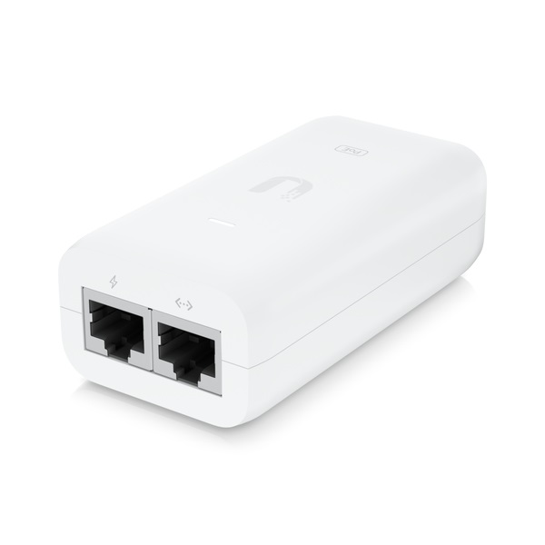 Ubiquiti U-POE-AF Adattatore PoE e Iniettore Gigabit Ethernet 48V, 1000 Mbit/s, fino a 15W, Certificato CE, FCC, IC, UL