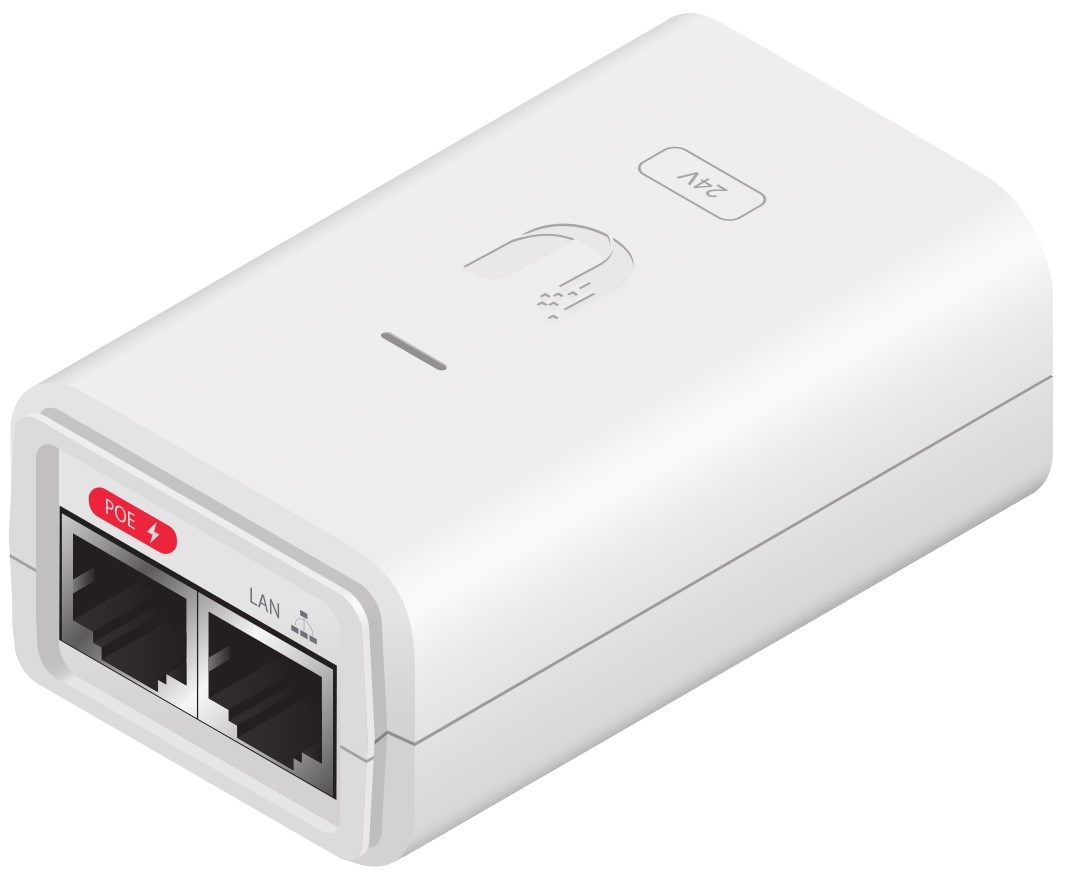 Ubiquiti POE-24-7W-G-WH Adattatore PoE e Iniettore Gigabit Ethernet 24 VDC 7W, 0,3 A, Bianco