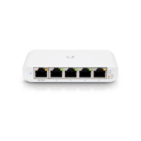 Ubiquiti UniFi USW Flex Mini Switch Gestito L2 5 Porte Gigabit Ethernet (10/100/1000) con Supporto Power over Ethernet (PoE) - Design Desktop Compatto Bianco