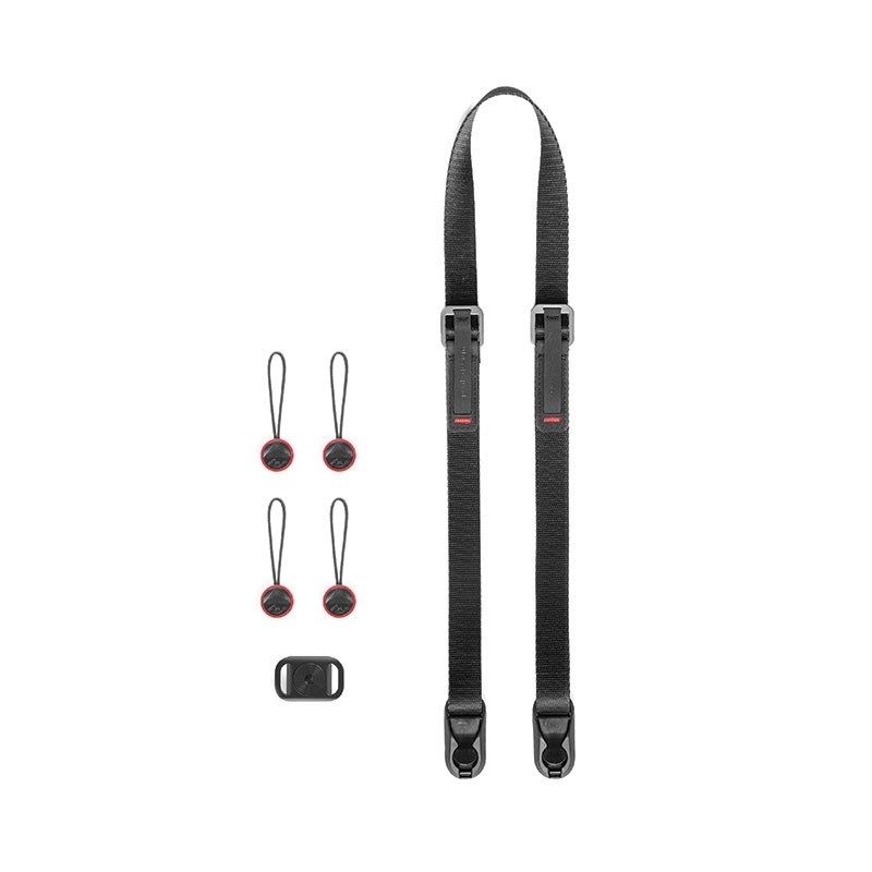 Peak Design Leash Cinturino Camera Nero (L-BL-3) - Lunghezza Regolabile 83-115 cm, Nylon e Alluminio Anodizzato