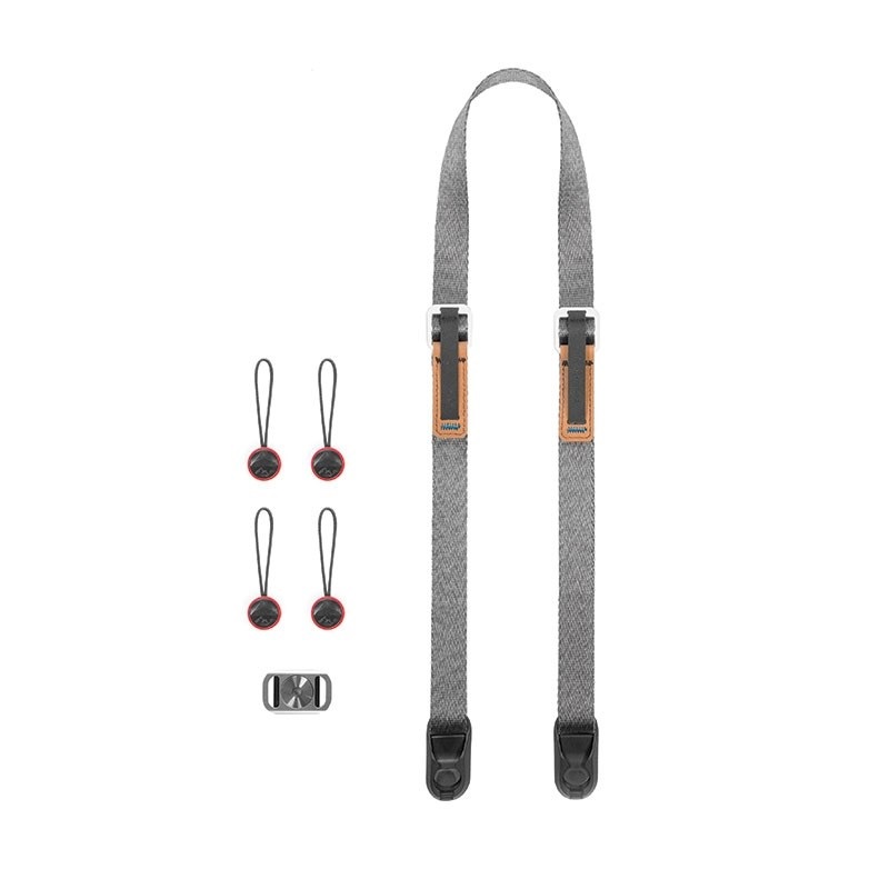 Peak Design L-AS-3 Cinghia da Fotocamera Grigia in Alluminio, Pelle e Nylon - Leggera e Versatile