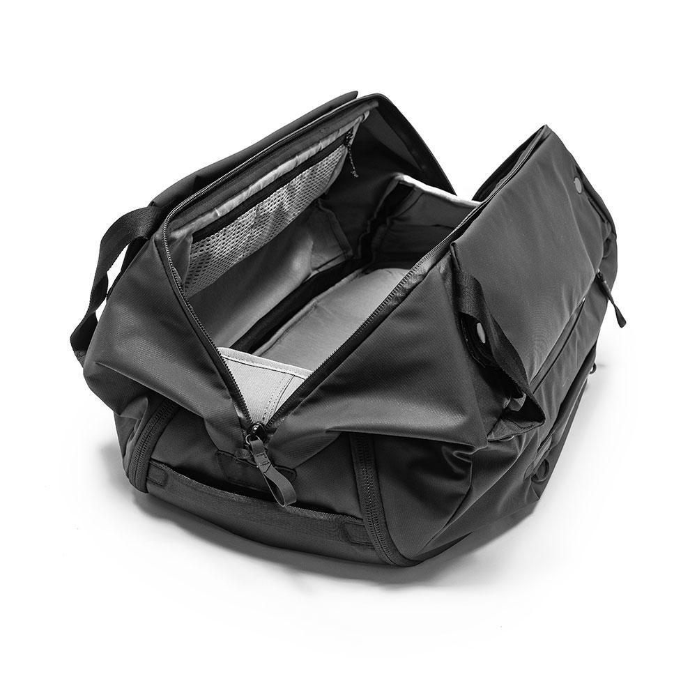 Peak Design Travel Duffelpack 65L Nero - Borsone da Viaggio con Porta Carte d'Identità e Spallacci Ergonomici