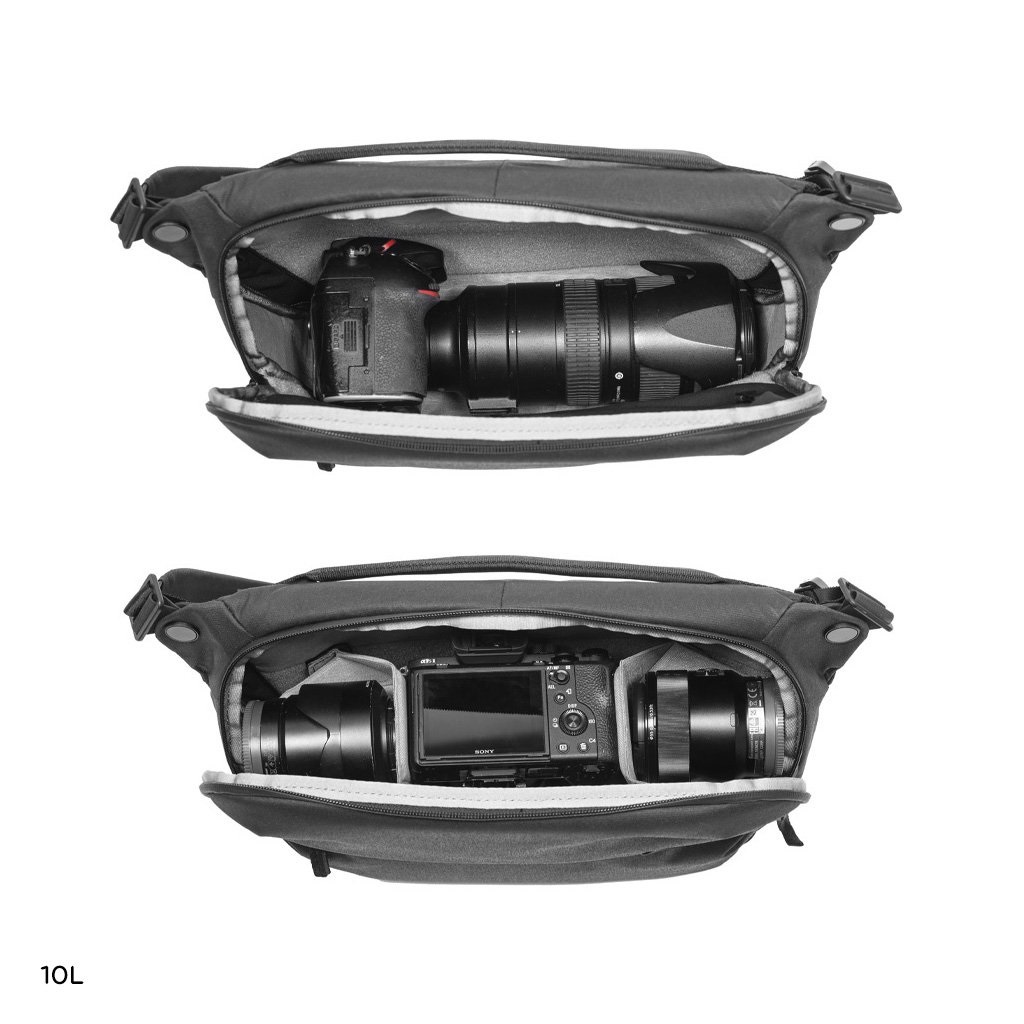 Peak Design Everyday Sling 10L v2 Borsa a Tracolla Nero - Imbottita e Antiscivolo