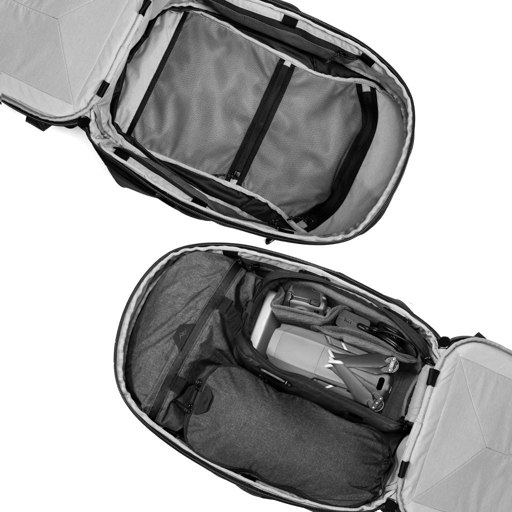 Peak Design Travel Backpack 30L - Zaino da Viaggio Espandibile Nero in Nylon con Accesso Completo e Spallacci Imbottiti