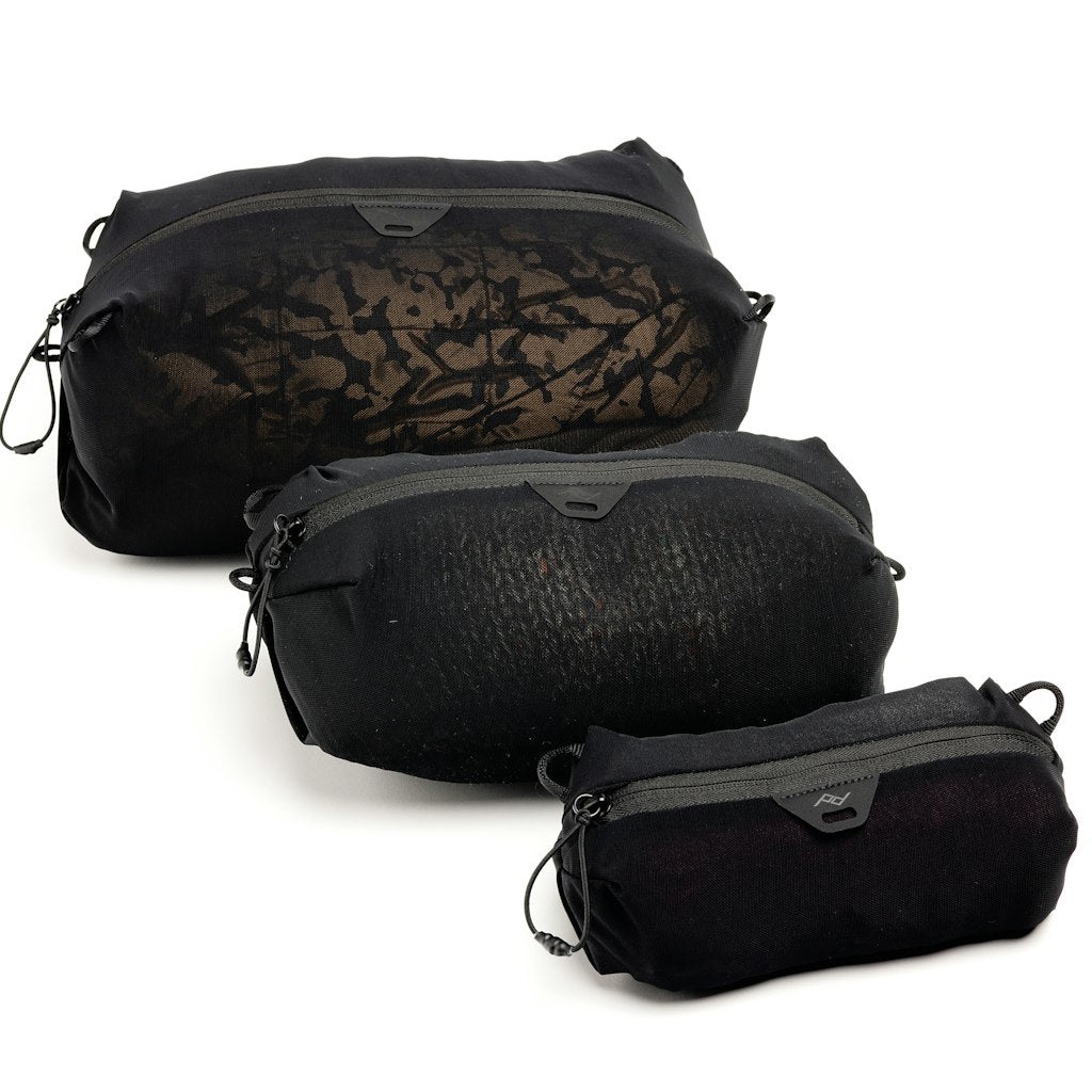 Peak Design Ultralight Mesh Packing Cube Bundle - Cubi Organizzatori XXS, XS e S in Nero