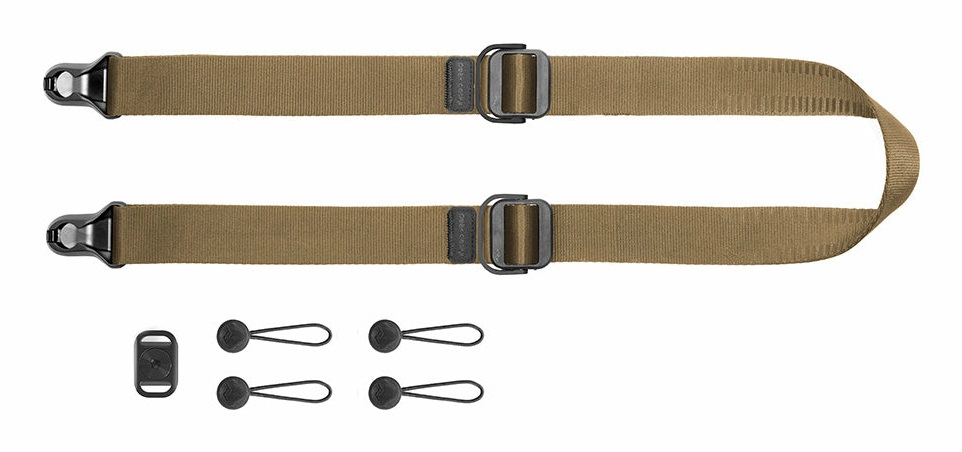Peak Design Slide Lite Tracolla Coyote - Cinghia Regolabile in Nylon e Pelle per DSLR e Mirrorless