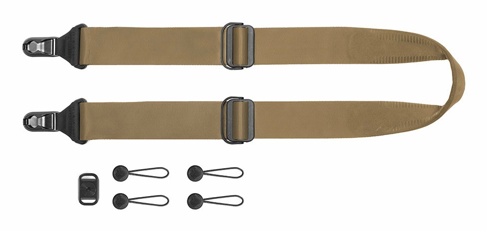 Peak Design Slide Cinghia per Fotocamera - Tracolla Versatile in Coyote Tan/Beige, Compatibile con DSLR, Materiali di Alta Qualità