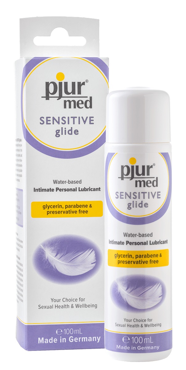 Pjur Med Sensitive Glide - Lubrificante a Base d'Acqua 100 ml per Pelli Sensibili, Senza Glicerina e Parabeni
