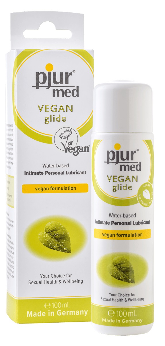Pjur Med Vegan - Lubrificante Intimo a Base d'Acqua 100 ml, 100% Vegano, Senza Conservanti, Glicerina e Parabeni, Ottimizzato per Pelli Sensibili