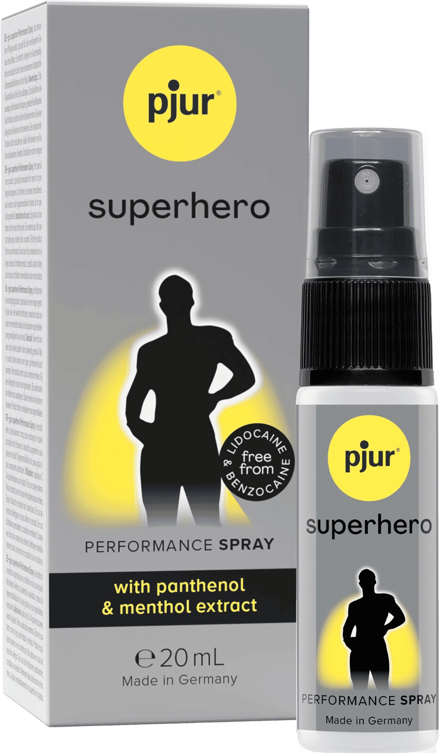 Pjur Superhero Performance Spray Ritardante 20 ml - Prolunga il Piacere e Contrasta l'Eiaculazione Precoce