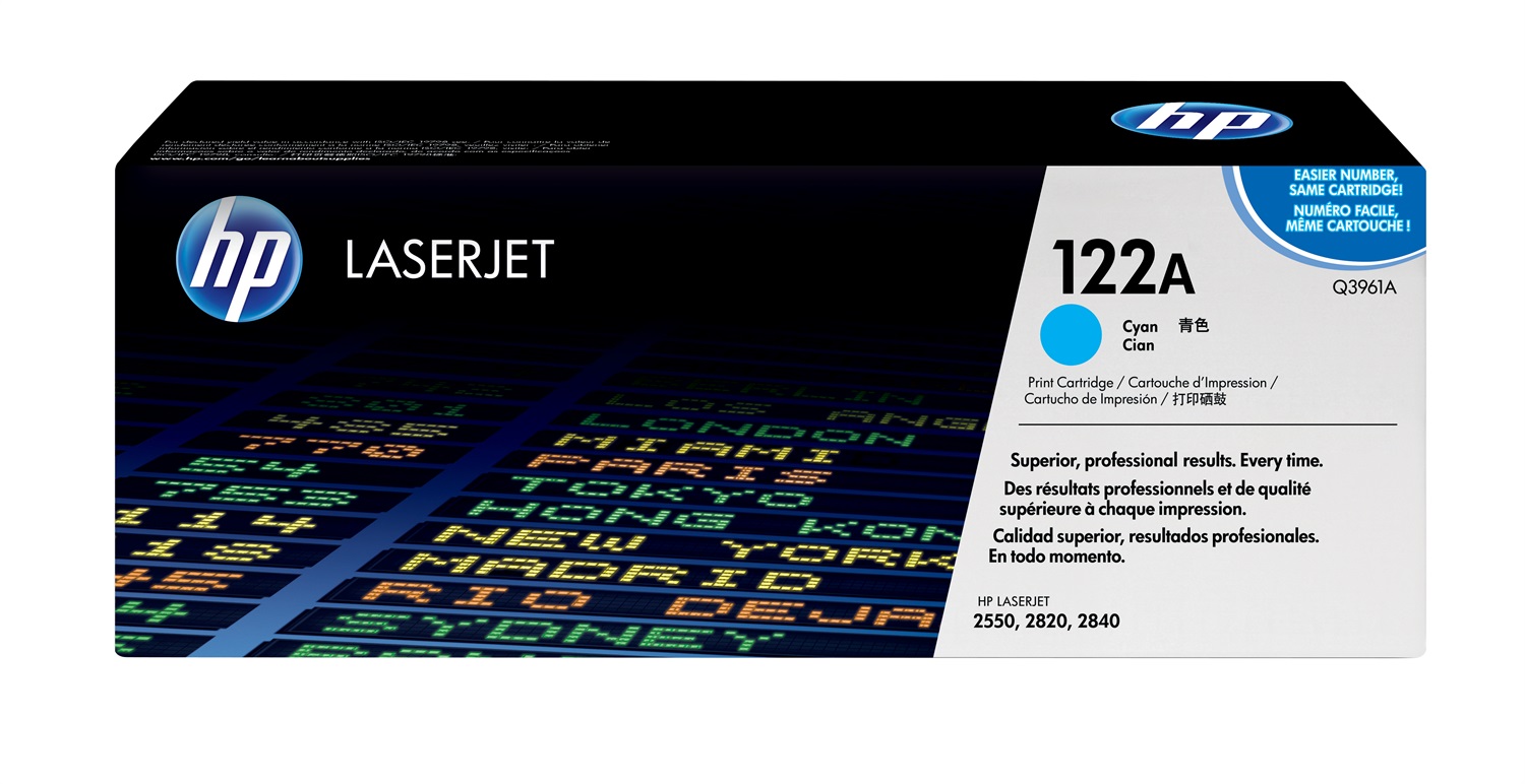 HP 122A Ciano Original LaserJet Toner Cartridge Q3961A - 4000 Pagine, Compatibile con HP Color LaserJet 2550 Series