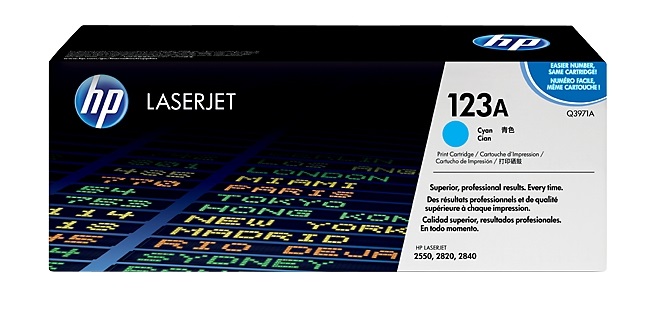 HP Q3971A 123A Cartuccia Toner Originale Ciano - 2000 Pagine per HP Color LaserJet 2550