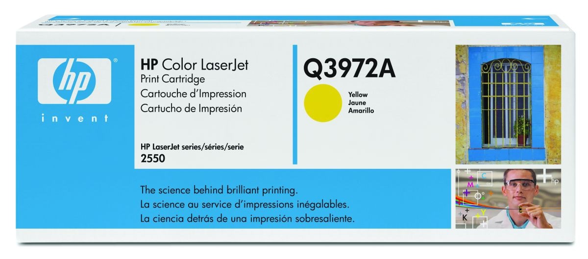 HP Q3972A 123A Toner Giallo Originale - 2.000 Pagine per HP Color LaserJet 2550 e Modelli Compatibili
