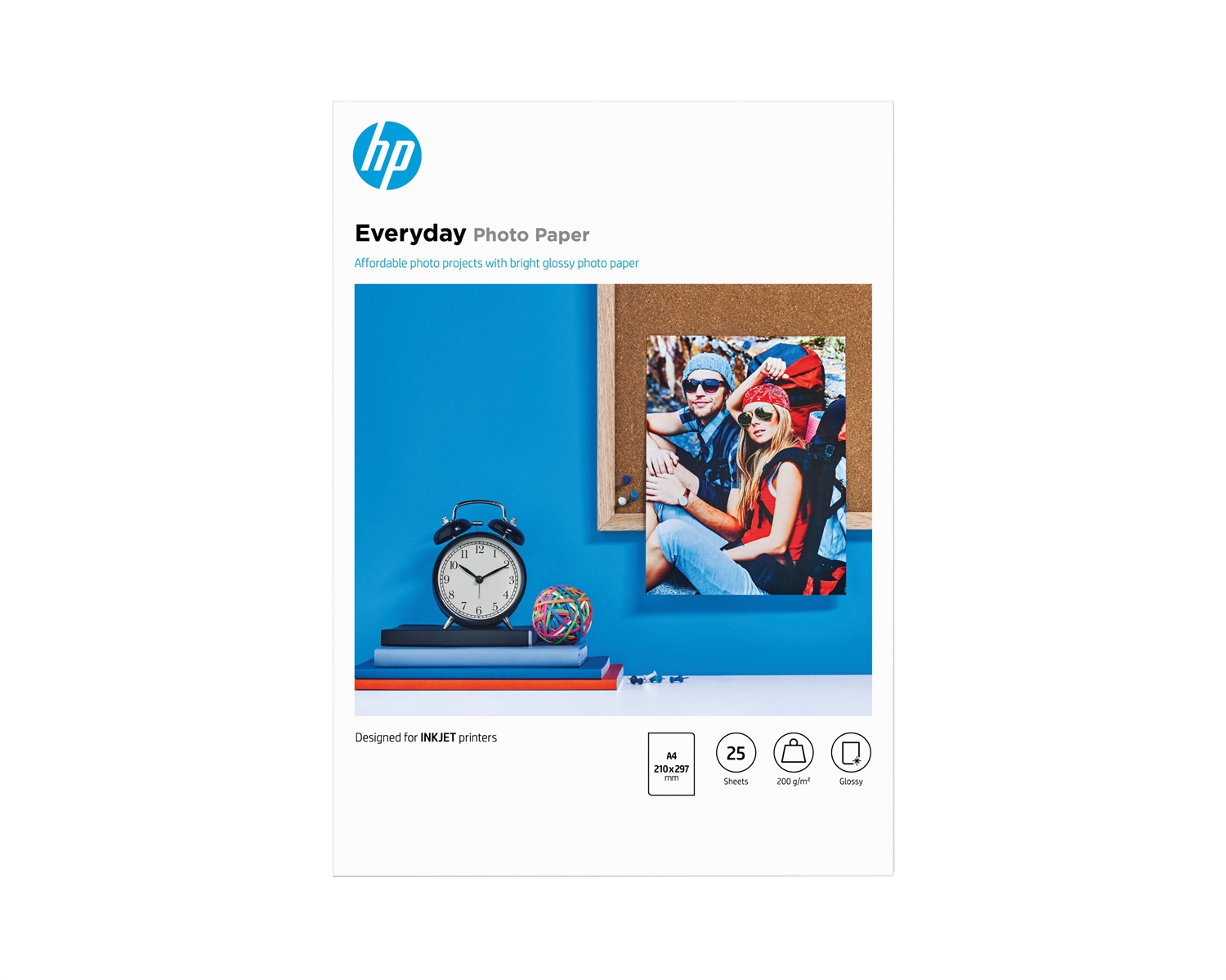 HP Carta Fotografica Everyday A4 Semi Lucida - Confezione da 25 Fogli, 200 g/m²
