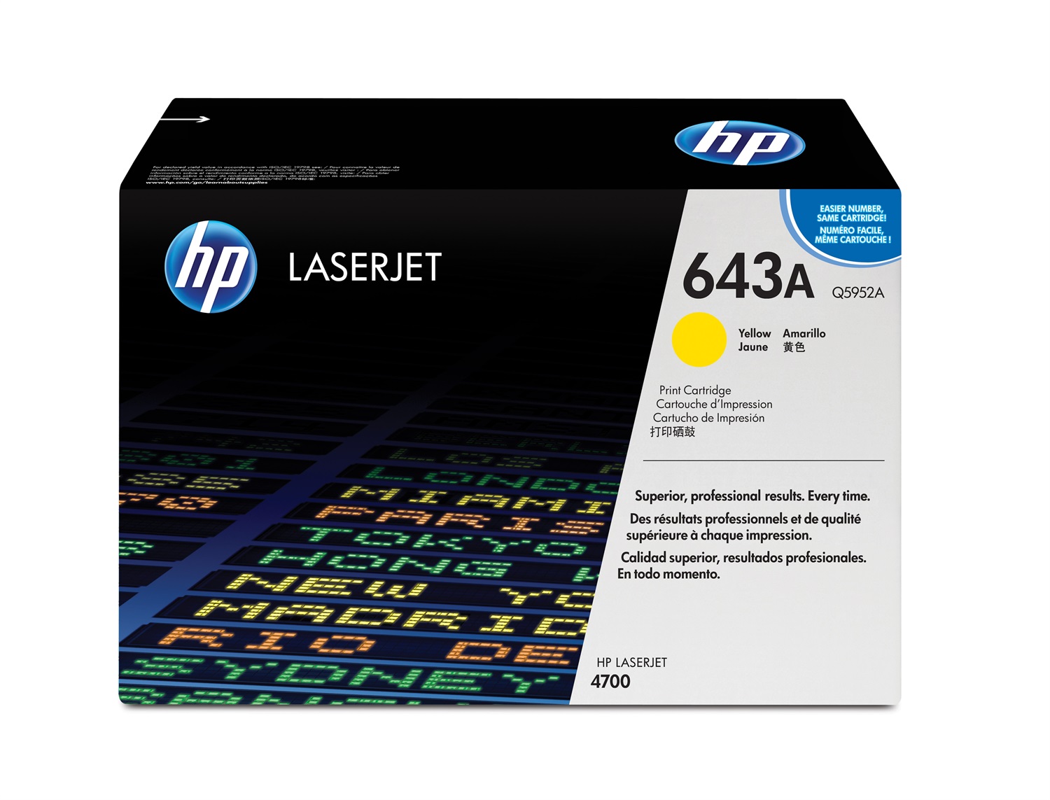 HP Toner Originale Giallo 643A per Color LaserJet 4700 - 10.000 Pagine (Q5952A)