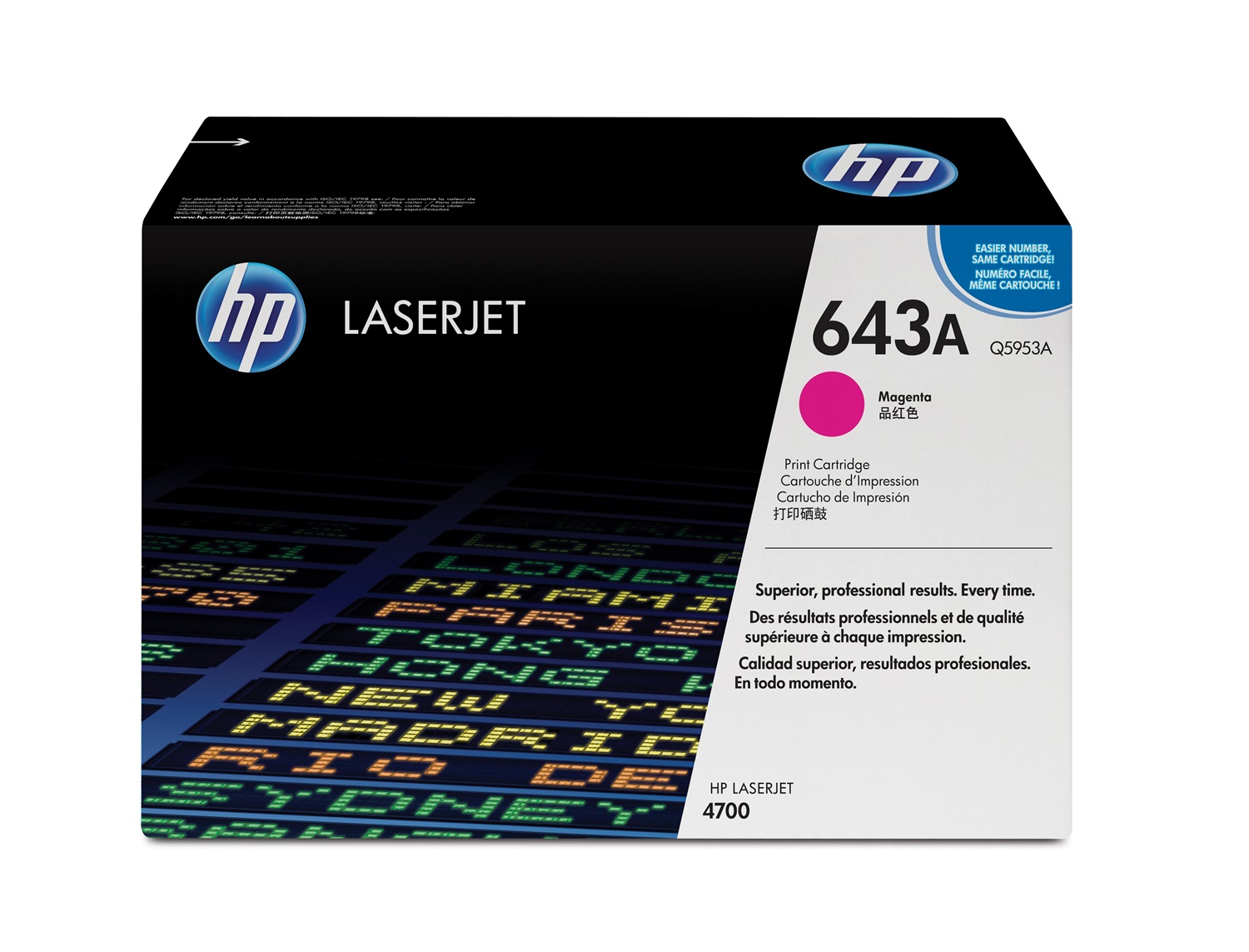HP Toner Originale Magenta 643A (Q5953A) - Fino a 10.000 Pagine per Color LaserJet 4700