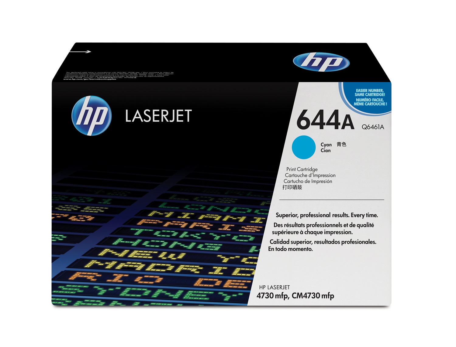 HP 644A Q6461A Toner Originale Ciano - 12000 Pagine - Compatibile con HP Color LaserJet 4730 MFP e CM4730