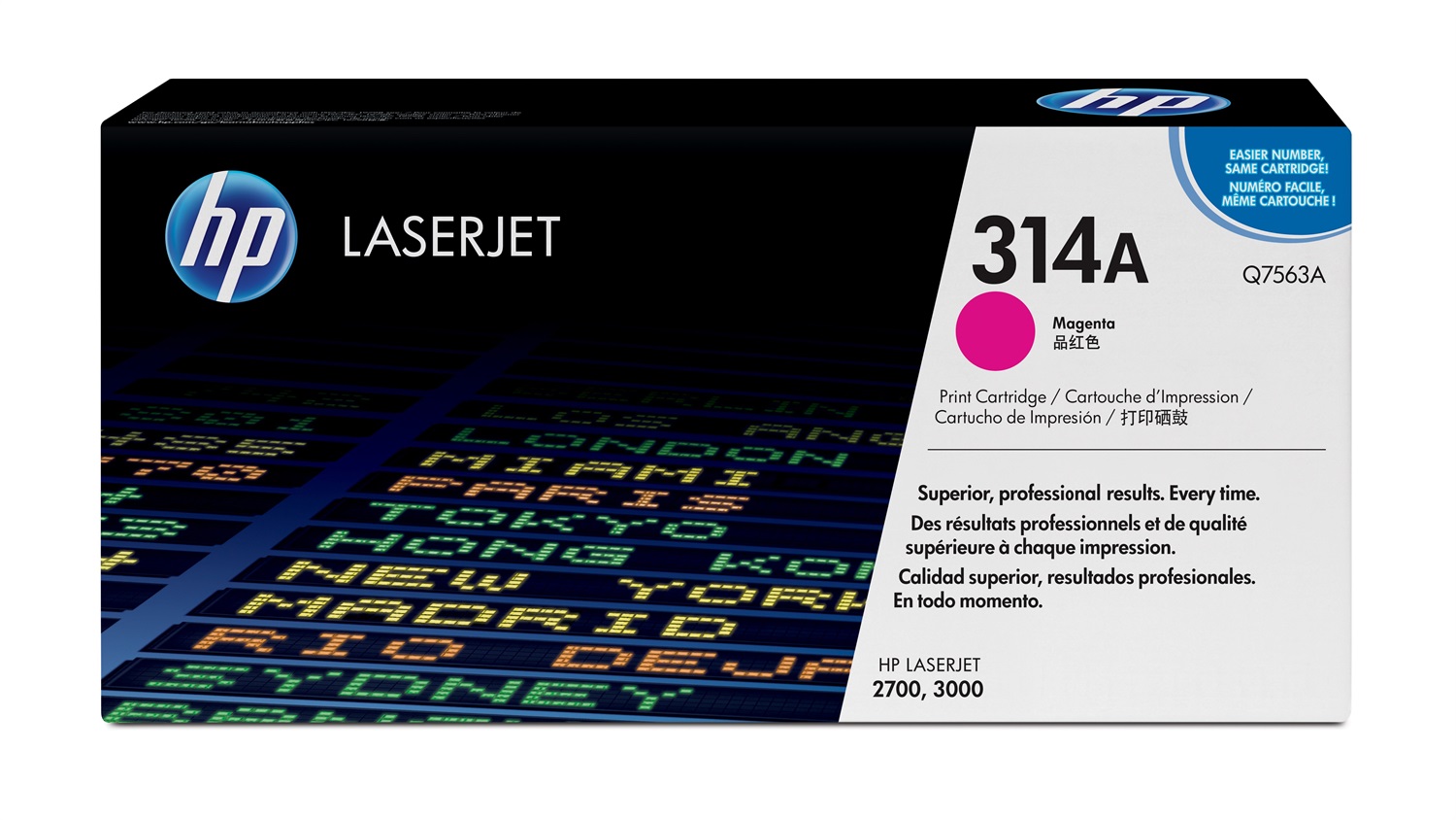 HP Q7563A 314A Magenta Original LaserJet Toner Cartridge - 3.500 pagine per Color LaserJet 2700/3000