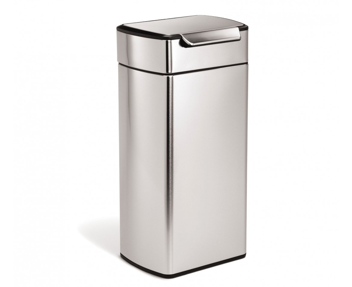 simplehuman CW2015 Pattumiera Rettangolare 30 L in Acciaio Inox Spazzolato con Touch-Bar