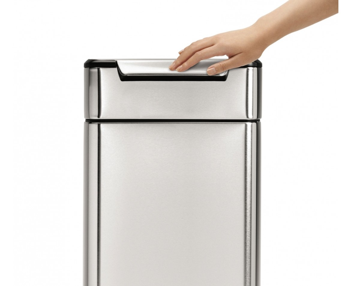 simplehuman CW2015 Pattumiera Rettangolare 30 L in Acciaio Inox Spazzolato con Touch-Bar