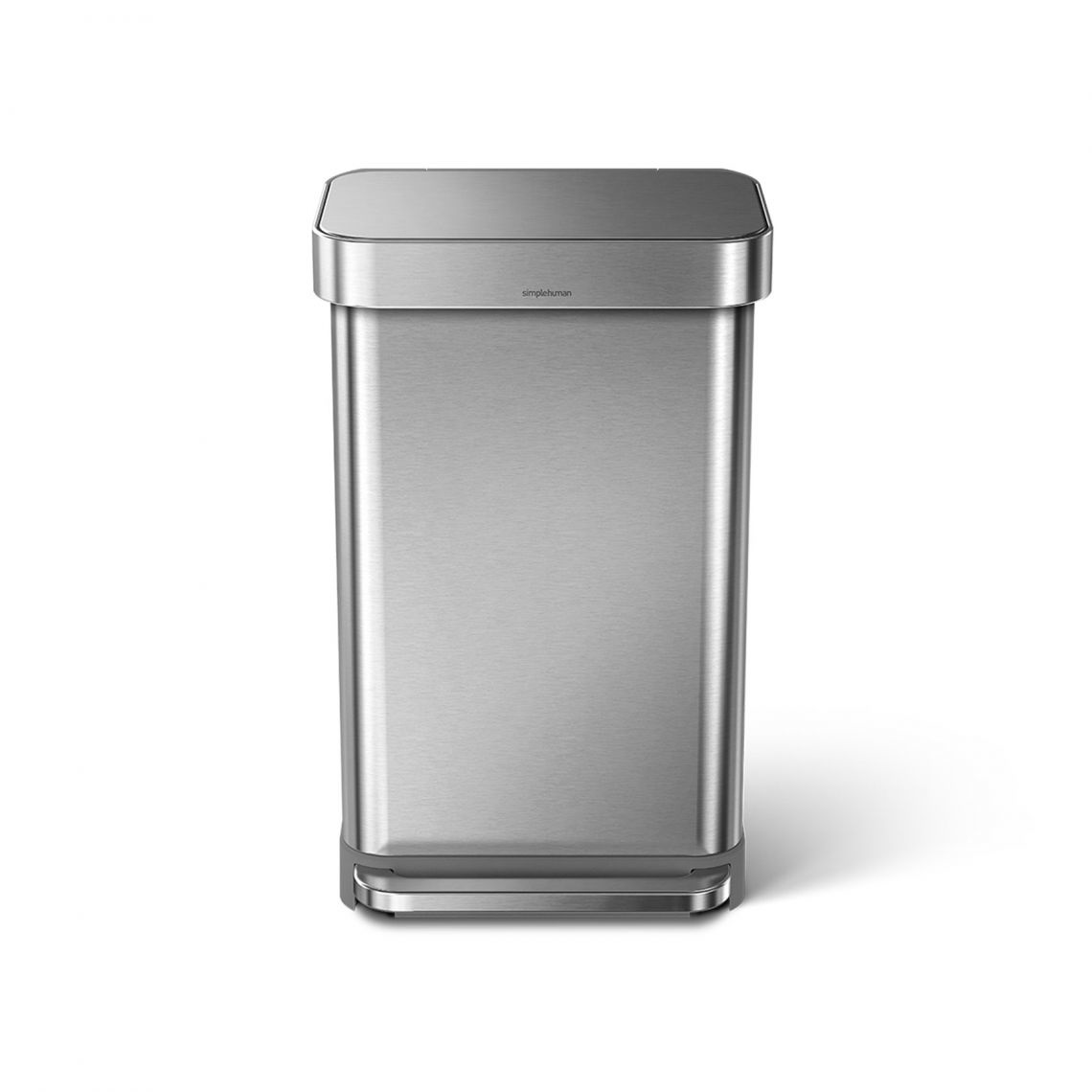 simplehuman CW2024 Pattumiera Rettangolare 45L in Acciaio Inox con Pedale e Porta Sacchetti