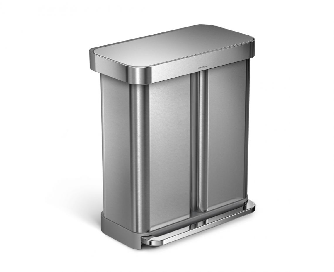simplehuman CW2025 bidone per la spazzatura 58 L Rettangolare Acciaio inox