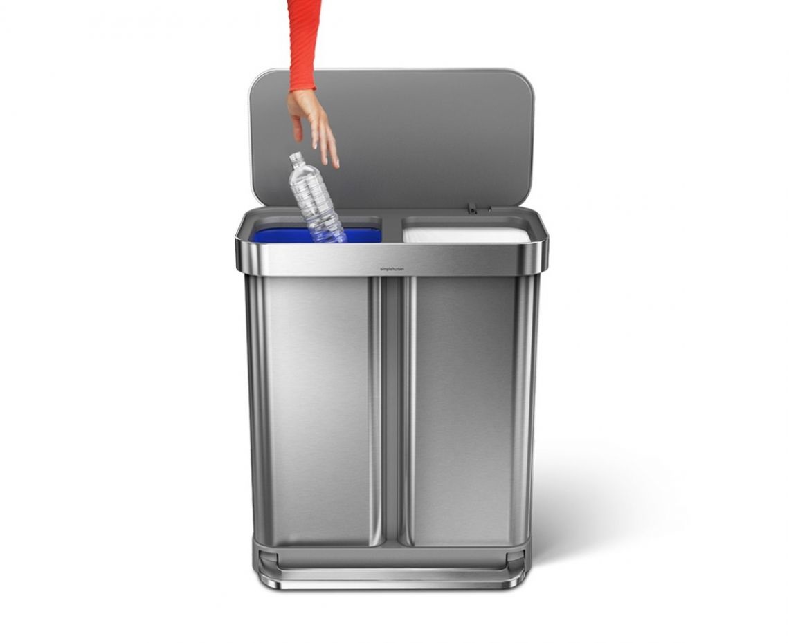 simplehuman CW2025 bidone per la spazzatura 58 L Rettangolare Acciaio inox
