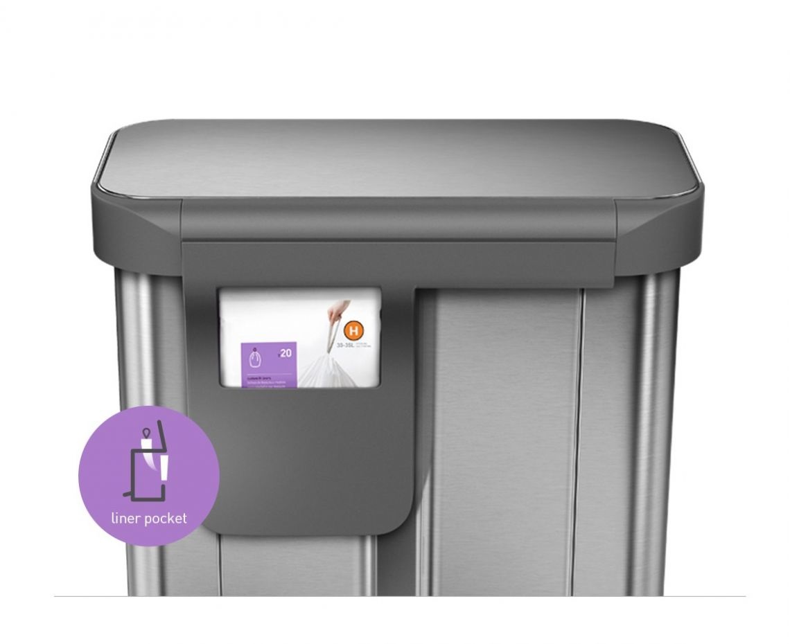 simplehuman CW2025 bidone per la spazzatura 58 L Rettangolare Acciaio inox