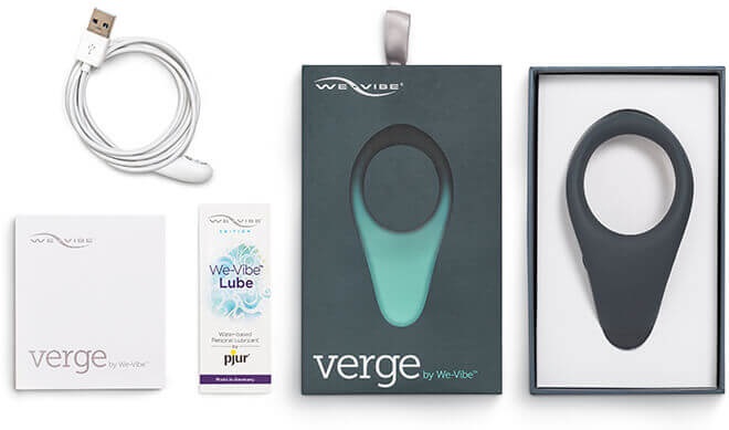 We-Vibe Verge - Anello Fallico Vibrante per Uomo con Stimolazione del Perineo, Silicone Morbido e Design Ergonomico