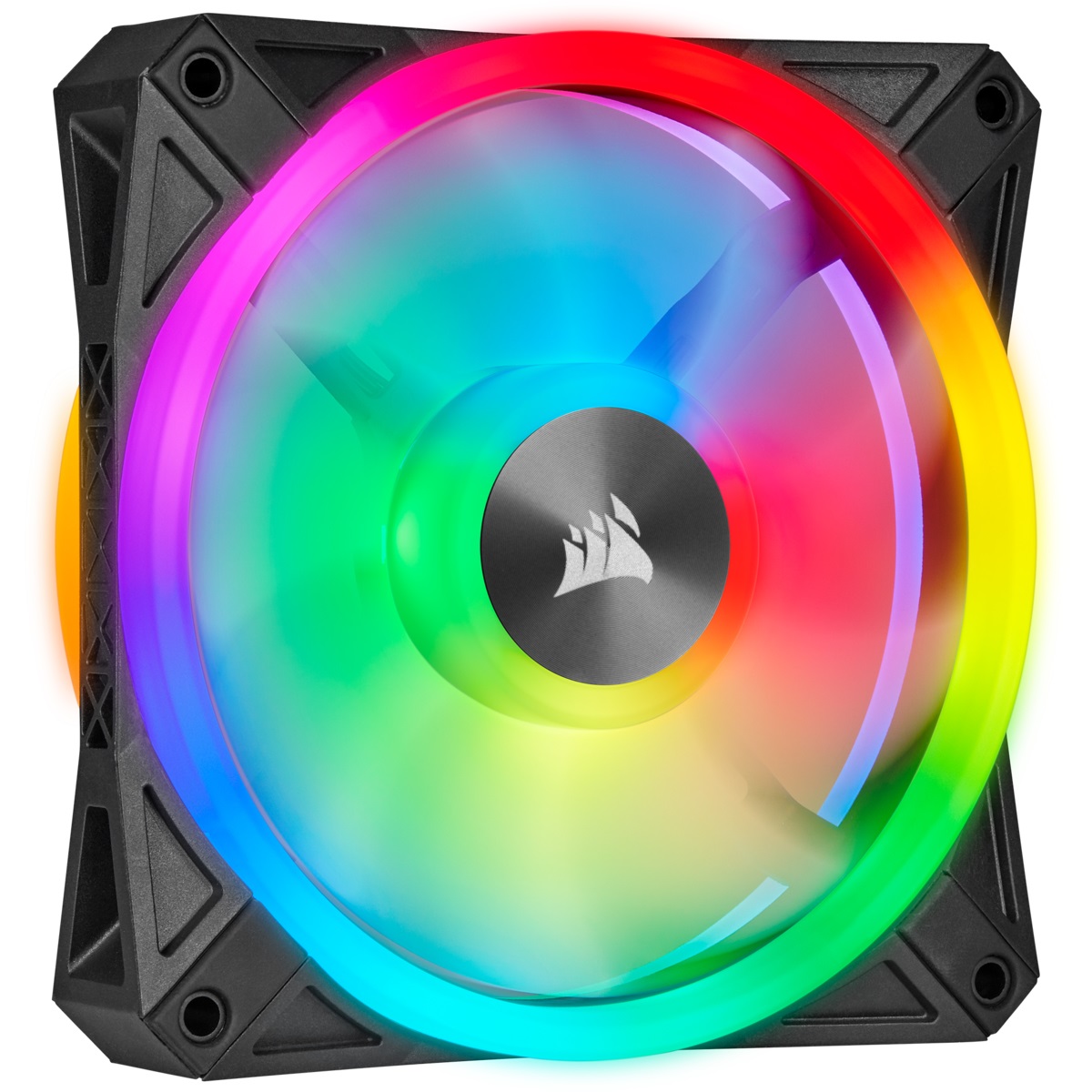Corsair iCUE QL140 RGB Ventola 140 mm PWM con 68 LED RGB, Fino a 1.250 Giri/Min, Silenziosa, Confezione Doppia con Lighting Node CORE, Nero/RGB