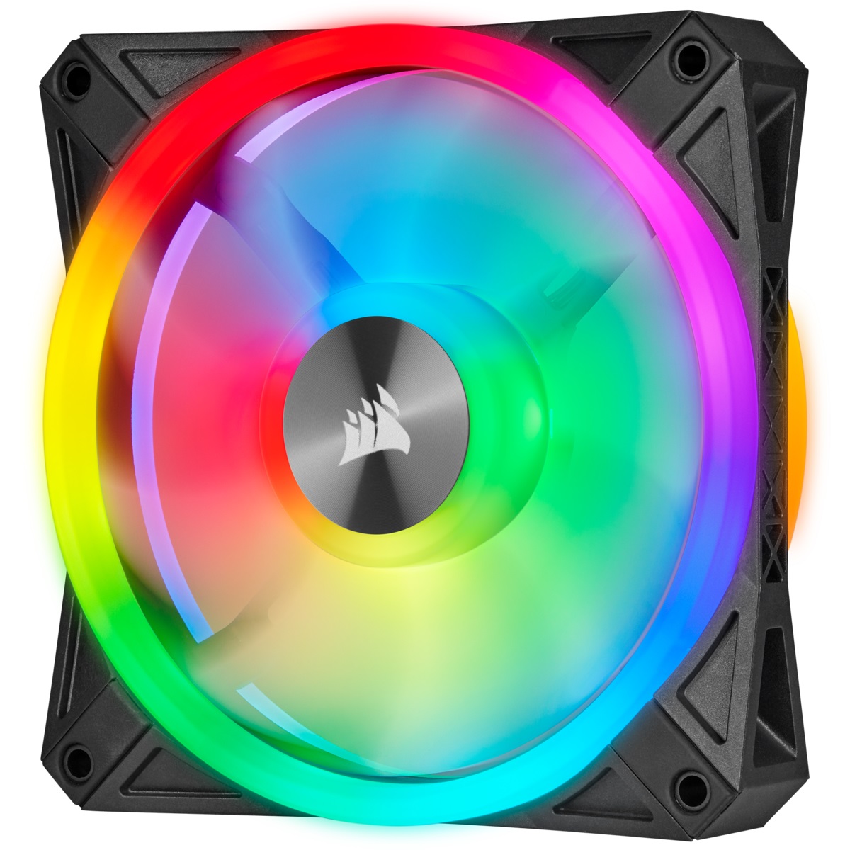 Corsair iCUE QL140 RGB Ventola 140 mm PWM con 68 LED RGB, Fino a 1.250 Giri/Min, Silenziosa, Confezione Doppia con Lighting Node CORE, Nero/RGB