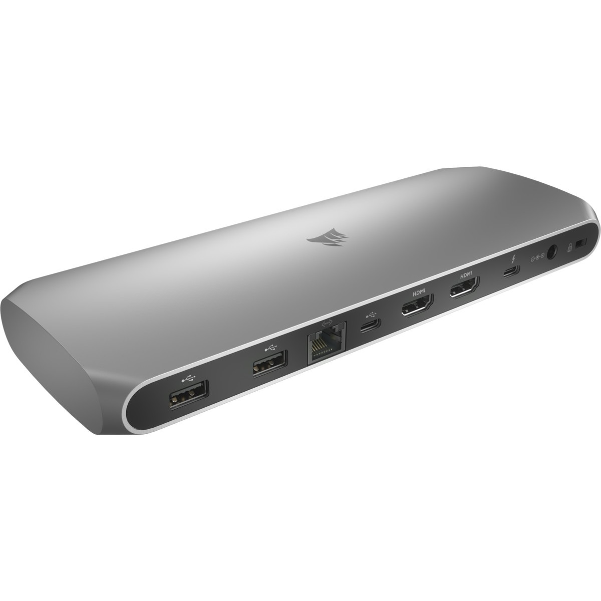 Corsair TBT100 Docking Station Thunderbolt 3 in Acciaio Inossidabile con USB-C, HDMI, Ethernet e Lettore SD