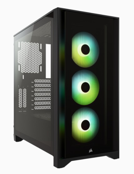 Corsair iCUE 4000X RGB Midi Tower Nero - Compatibile con ATX, EATX, micro ATX, Mini-ITX, Illuminazione RGB, Vetro temperato