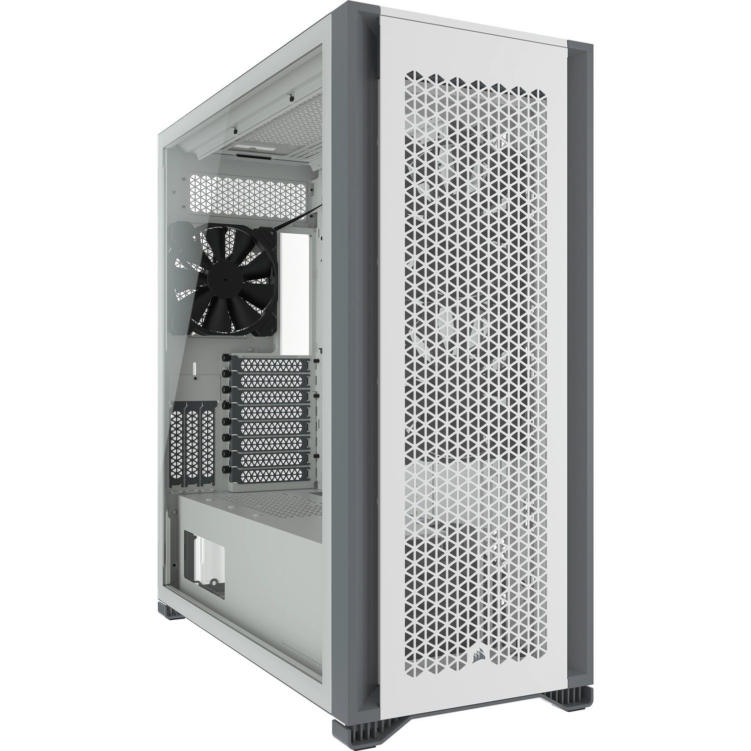 Corsair 7000D AIRFLOW Full Tower Bianco con Pannello in Vetro Temperato, Tre Ventole da 140 mm e Spazio Interno Generoso