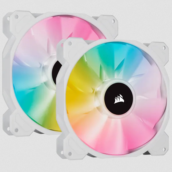 Corsair SP140 RGB ELITE Ventilatore 14 cm Bianco - Kit Doppia Ventola con 8 LED RGB Indirizzabili