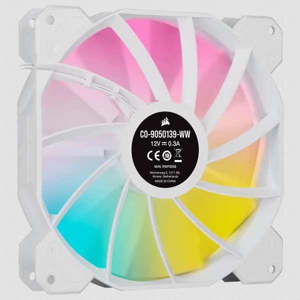 Corsair SP140 RGB ELITE Ventilatore 14 cm Bianco - Kit Doppia Ventola con 8 LED RGB Indirizzabili