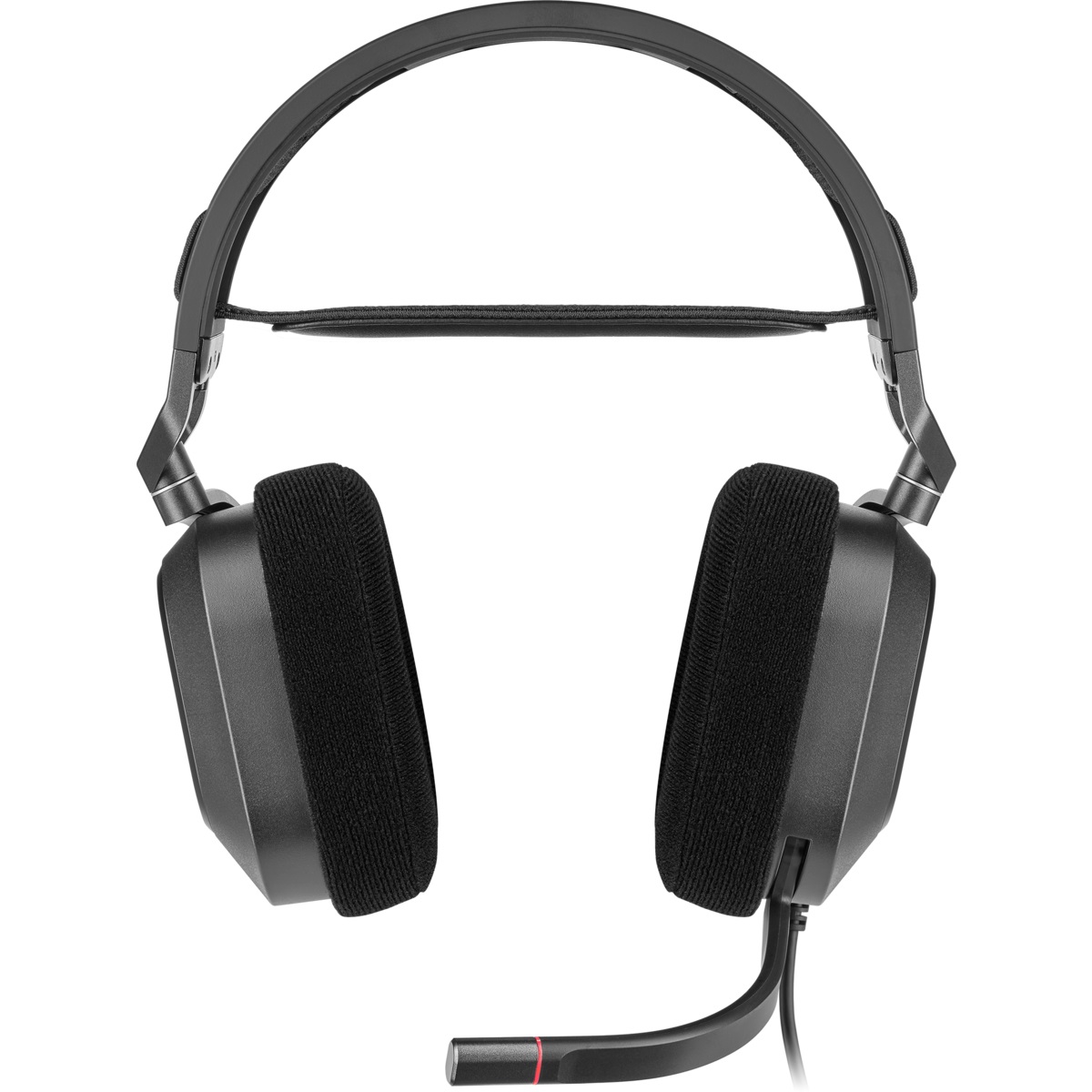 Corsair HS80 RGB USB Cuffia Gaming Cablata con Microfono Premium, Audio Surround 7.1, Illuminazione RGB, Driver Neodimio da 50 mm, Cuscinetti in Memory Foam, Carbonio