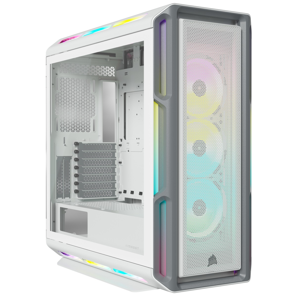 Corsair iCUE 5000T RGB Midi Tower Bianco - Case ATX con Pannello in Vetro Temperato, 3 Ventole LL120 RGB, 208 LED RGB Gestibili Singolarmente