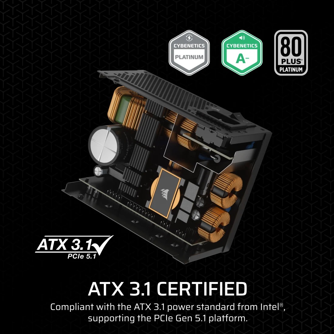 Corsair SF850 (2024) Alimentatore SFX Completamente Modulare 850 W 80 PLUS Platinum - 24-pin ATX, Predisposto per PCIe 5.1, Staffa SFX-to-ATX Inclusa, Nero