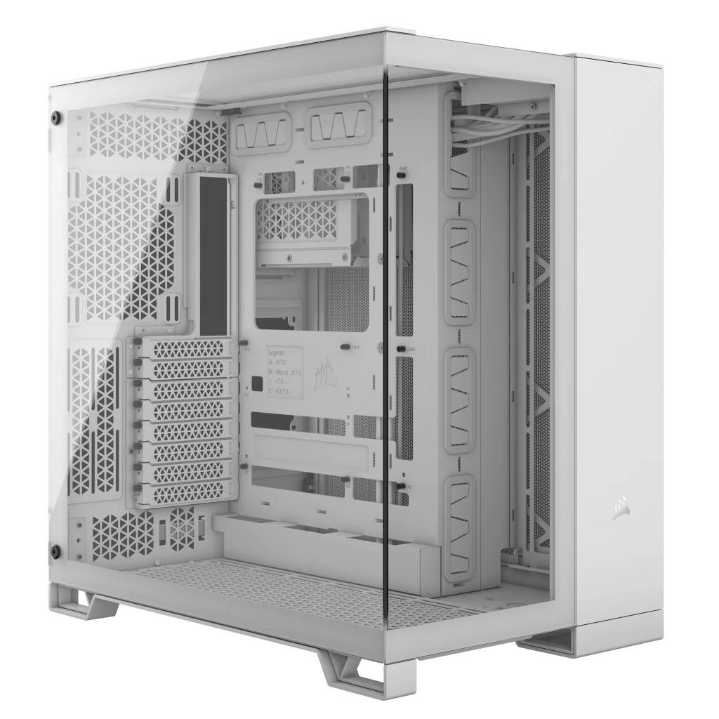 Corsair 6500X Midi Tower Bianco - Case ATX Doppia Camera con Vetro Temperato, Compatibile con minITX/mATX/ATX/E-ATX