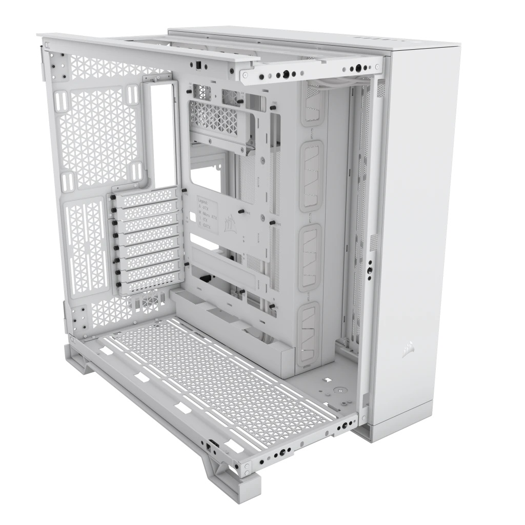 Corsair 6500X Midi Tower Bianco - Case ATX Doppia Camera con Vetro Temperato, Compatibile con minITX/mATX/ATX/E-ATX