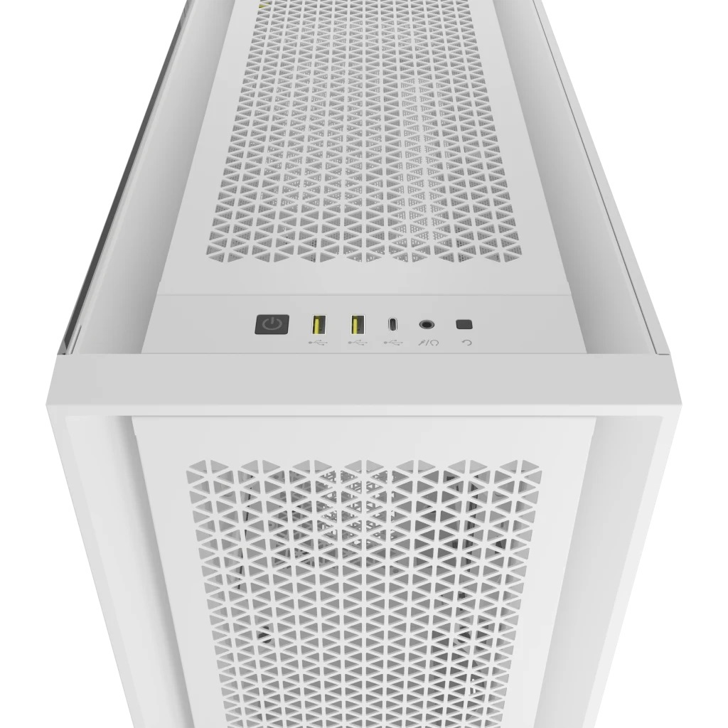 Corsair 5000D CORE AIRFLOW Midi Tower ATX PC Case Bianco - Pannello in Vetro Temperato, Design ad Alto Flusso d'Aria, Interni Spaziosi per Radiatori da 360 mm