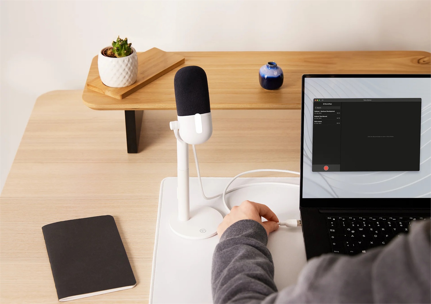 Elgato Wave Neo - Microfono a Condensatore USB Bianco con Funzione Mute per Gaming, Streaming e Riunioni