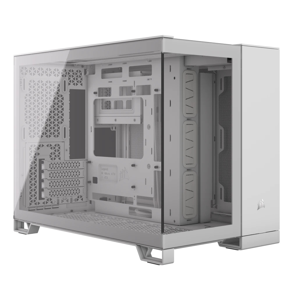 Corsair 2500X Midi Tower Bianco - Case Micro ATX con Vetro Temperato, Doppia Camera, Compatibile con Scheda Madre a Connessione Inversa
