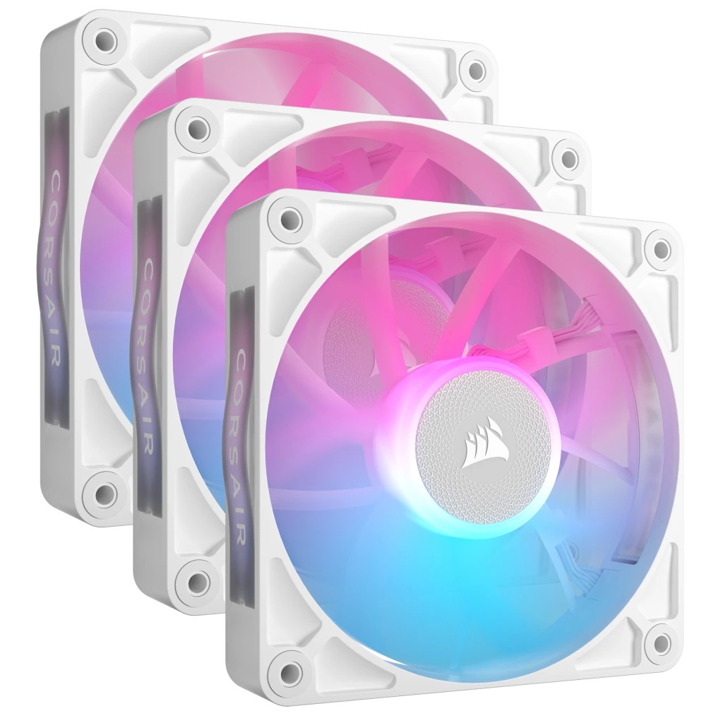 CORSAIR iCUE LINK RX120 RGB Ventole PWM 120 mm con Hub di Sistema - Confezione Tripla - Bianco