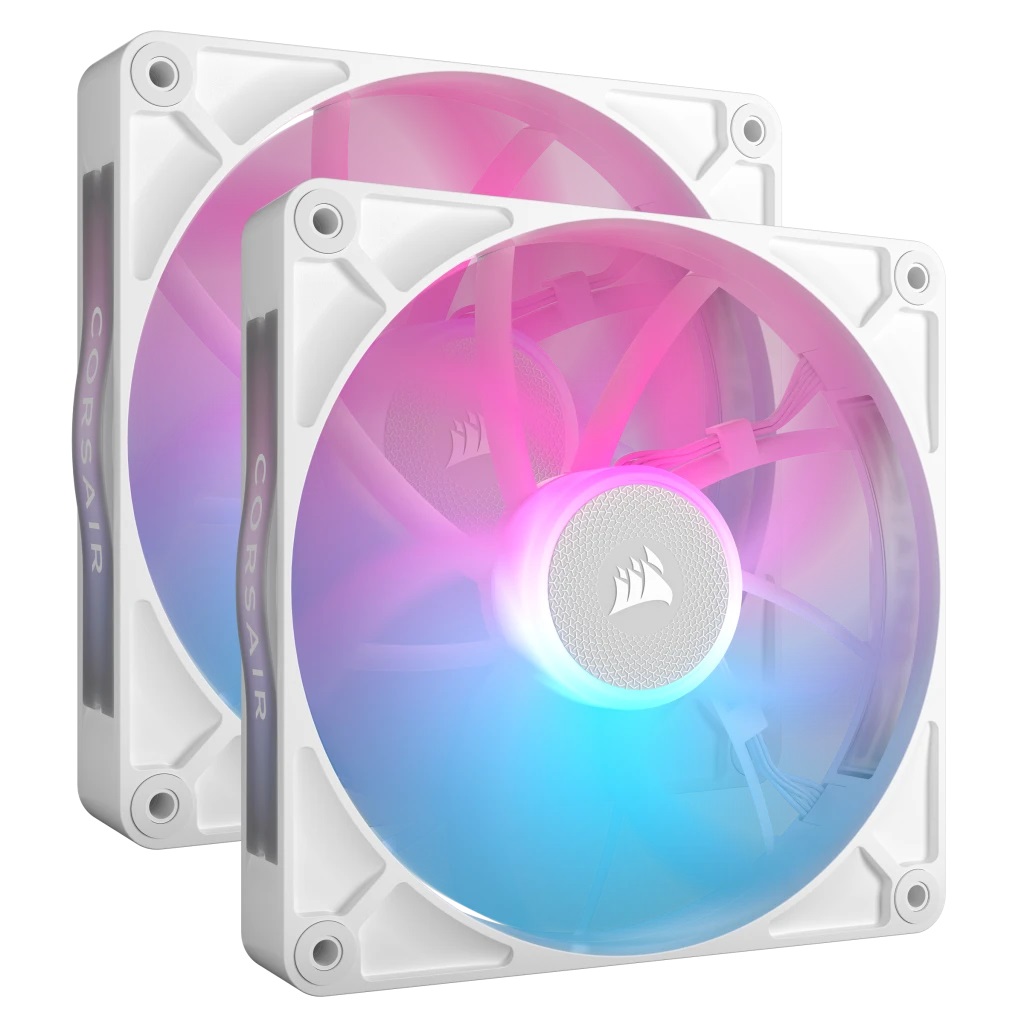 Corsair iCUE LINK RX140 RGB Ventilatore 14 cm Bianco Kit da 2 - PWM con Hub iCUE LINK